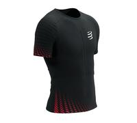 T-shirt da uomo Compressport Racing SS - black/high risk red - Nero (XL)