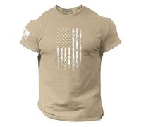 T-shirt da uomo con bandiera americana da uomo T-shirt casual con stampa patriottica grafica T-shirt casual estiva leggera girocollo a maniche corte T-shirt grafica 4 luglio T-shirt, 01-kaki, XS
