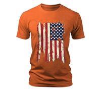 T-shirt da uomo con bandiera americana Patriottica a maniche corte Memorial 4 luglio Giorno dell'Indipendenza Estate T-shirt da uomo UK, Olivastro, L