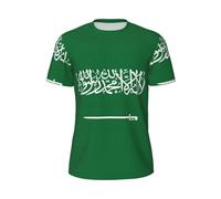 T-shirt da uomo con bandiera dell'Arabia Saudita, ad asciugatura rapida, da palestra, traspirante, a maniche corte, per allenamento sportivo, nero, L
