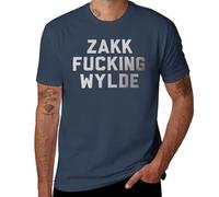 T-shirt da uomo con chitarrista heavy metal, maglietta vintage rock band, maglietta con grafica per musicista con barba lunga, Stile blu navy, S