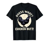 T-shirt da uomo con gallo indovina che pollo culo Ayam Cemani Maglietta