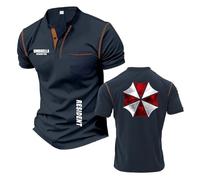 T-Shirt da Uomo con Patchwork Henley per R.es.i.d.en.t Colletto Alto Abbigliamento Sportivo Mezza Manica Comoda Polo Sportiva Stampata A-ZQS||m