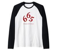 T-Shirt da Uomo con Scritta Neighbor of The Beast 665 Maglia con Maniche Raglan