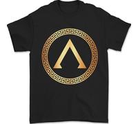 T-shirt da uomo con simbolo Lambda per bodybuilding, palestra, allenamento, 100% cotone, Nero , XL