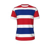 T-shirt da uomo con stampa bandiera del Costa Rica, maniche corte in rete traspirante, maglietta casual traspirante, per corsa e palestra, Nero , M