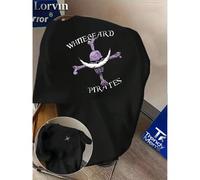 T-shirt da uomo con stampa dei Pirati di Barbabianca, ideale per l'estate, stile casual e vacanziero, girocollo, alla moda e versatile, perfetta per gite di un giorno o weekend fuori porta, un regalo