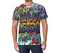 T-Shirt Da Uomo Con Tema Della Musica Di Strada Asciugatura Rapida, Estive Basic Tshirt, Maglietta Atletiche Traspiranti A Maniche Corte Graffiti Divertenti, Camicie Da Palestra Per Allenamenti