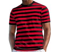 T-shirt da uomo - Costume da marinaio, maglietta da Carnevale, costume per pantomima marina gondoliere prigioniero, slim fit, basic Shirts - Maglietta estiva basic per uomo regalo, Colore: rosso, 3XL