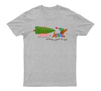 T-shirt da uomo Dachshund Through The Snow Christmas Dog Sled maglietta da donna