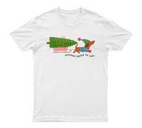 T-shirt da uomo Dachshund Through The Snow Christmas Dog Sled maglietta da donna