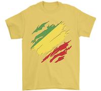 T-Shirt Da Uomo Della Bandiera Della Repubblica Del Congo 100% Cotone