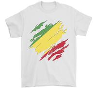 T-Shirt Da Uomo Della Bandiera Della Repubblica Del Congo 100% Cotone