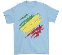 T-Shirt Da Uomo Della Bandiera Della Repubblica Del Congo 100% Cotone