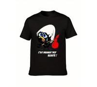 T-shirt da uomo e donna con divertente citazione francese - 100% vestibilità rilassata, manica corta, con la scritta "C'est Un Truc Injuste!" "È Una Barzelletta Rumorosa!" e il personaggio dei cartoni