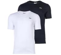 FILA Brod Double Pack T-Shirt, Bright White-Black Beauty, S Uomo