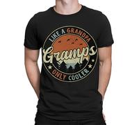 T-shirt da uomo Gramps Like A Grandpa Only Cooler Fathers Day Funny Retro #TA-44