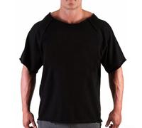 T-shirt da uomo in cotone con scollo rotondo progettata per la libertà di movimento in bodybuilding, palestra, allenamento, lezioni di fitness e uso casual (XXL, nero)