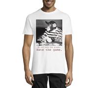 T-shirt da uomo in cotone con scritta "Do Not Hate The Player Hate The Game", bianco, M