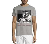 T-shirt da uomo in cotone con scritta "Do Not Hate The Player Hate The Game", grigio, S