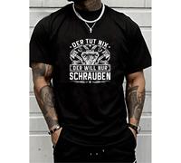 T-shirt da uomo in cotone con un motivo elegante e maniche corte - scritta "Non fa niente, vuole solo avvitare" con motivo a cacciavite - perfette per meccanici, appassionati di officine e amanti dell