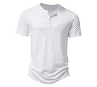 T-Shirt da Uomo in Cotone Fiammato da Uomo Estivo T-Shirt da Uomo a Maniche Corte da Uomo con Colletto alla Moda Casual Magliette Monocromatiche