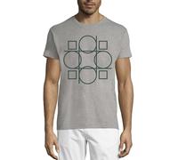 T-shirt da uomo in cotone girocollo con logo minimalista Arte Moderna Circles Lines and Squares Grigio, grigio, L