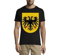 T-shirt da uomo in cotone girocollo con stemma del Sacro Romano Impero Nero, Nero , L
