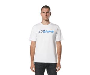 T-shirt da uomo in cotone SS Alpinestars ~ Blaze CSF bianco blu
