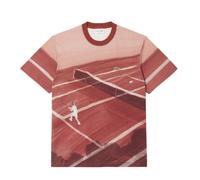 T-shirt da uomo Lacoste Classic Fit Tennis Print - Marrone (M)