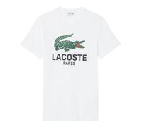 Lacoste, ,Tops ,Uomo ,Bianco ,S Big Chest Logo Crewneck Tee
