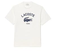 T-shirt da uomo Lacoste Signature Print Cotton - white - Bianco (XXS)