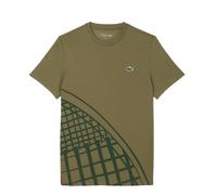 T-shirt da uomo Lacoste Ultra Dry Printed Tennis - khaki green - Verde (S)
