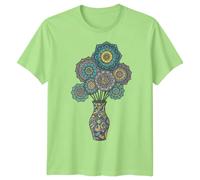 T-shirt da uomo Mandala Art Flowers Vase modello grafico maglietta