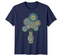 T-shirt da uomo Mandala Art Flowers Vase modello grafico maglietta
