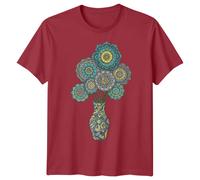 T-shirt da uomo Mandala Art Flowers Vase modello grafico maglietta