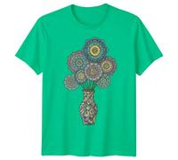 T-shirt da uomo Mandala Art Flowers Vase modello grafico maglietta