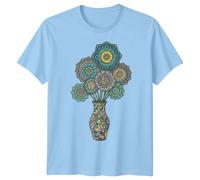 T-shirt da uomo Mandala Art Flowers Vase modello grafico maglietta