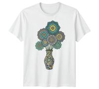 T-shirt da uomo Mandala Art Flowers Vase modello grafico maglietta