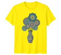 T-shirt da uomo Mandala Art Flowers Vase modello grafico maglietta