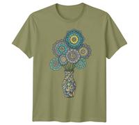 T-shirt da uomo Mandala Art Flowers Vase modello grafico maglietta