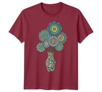 T-shirt da uomo Mandala Art Flowers Vase modello grafico maglietta