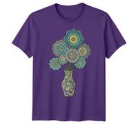 T-shirt da uomo Mandala Art Flowers Vase modello grafico maglietta