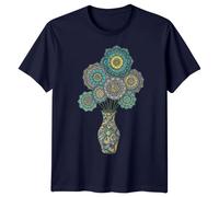 T-shirt da uomo Mandala Art Flowers Vase modello grafico maglietta