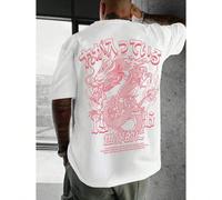 T-shirt da uomo Manfinity LEGND con stampa drago, vestibilità oversize, maniche corte, ideale per uscire e per gli amici. Si prega di consultare la nostra tabella delle taglie - Circonferenza torace: