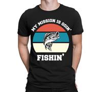T-shirt da uomo My Mission Is Going Fish Lovers Funny Anglers Gift #TA-89