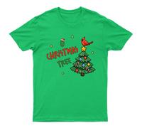 T-shirt da uomo O Christmas Tree Holiday Christmas Tree Cardinal Bird...