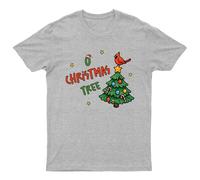 T-shirt da uomo O Christmas Tree Holiday Christmas Tree Cardinal Bird...