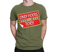 T-shirt da uomo Only Fools Vote Tory Labour UK Politics Funny Horse...