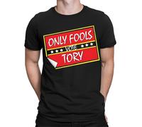 T-shirt da uomo Only Fools Vote Tory Labour UK Politics Funny Horse...
